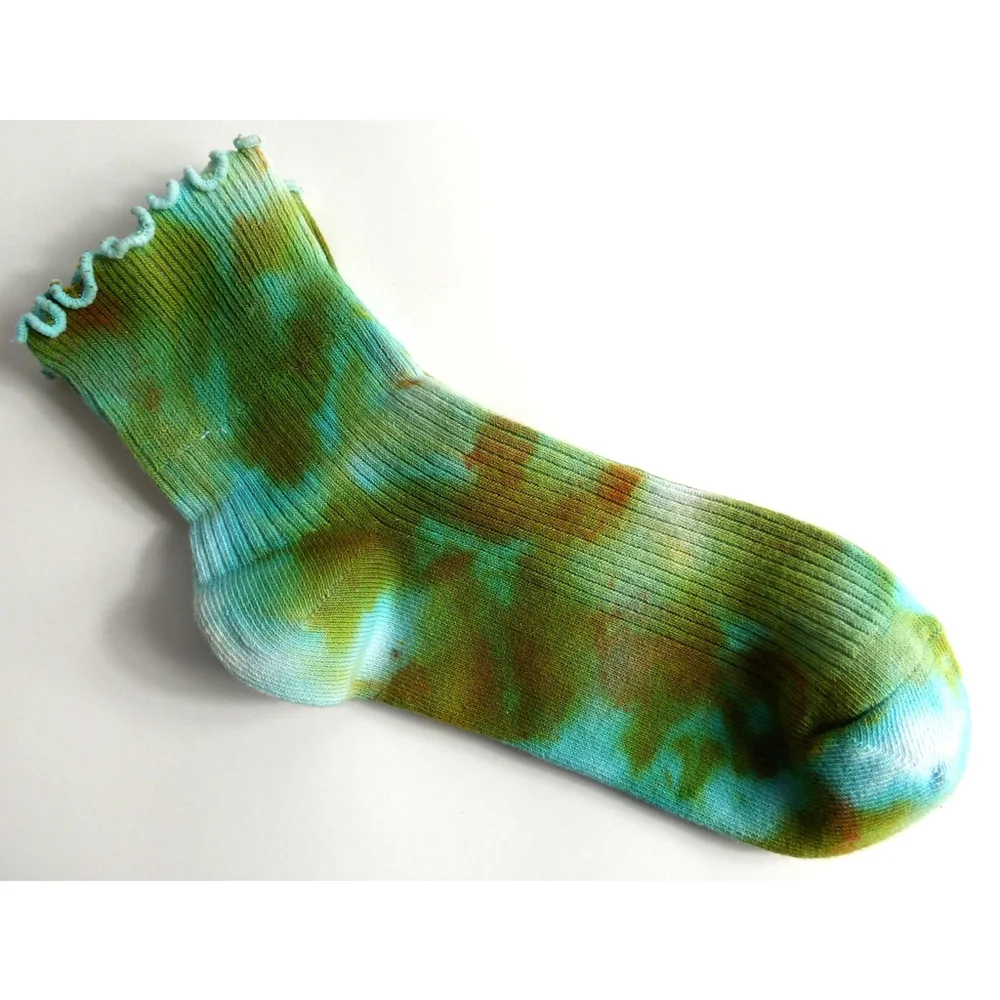 Hand-Dyed Tie-Dye Cotton Socks - Women's Size 5-8 (Set of 4)